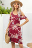 Floral Round Neck Cold-Shoulder Dress