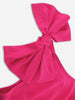 Bow Asymmetrical Neck Sleeveless Dress