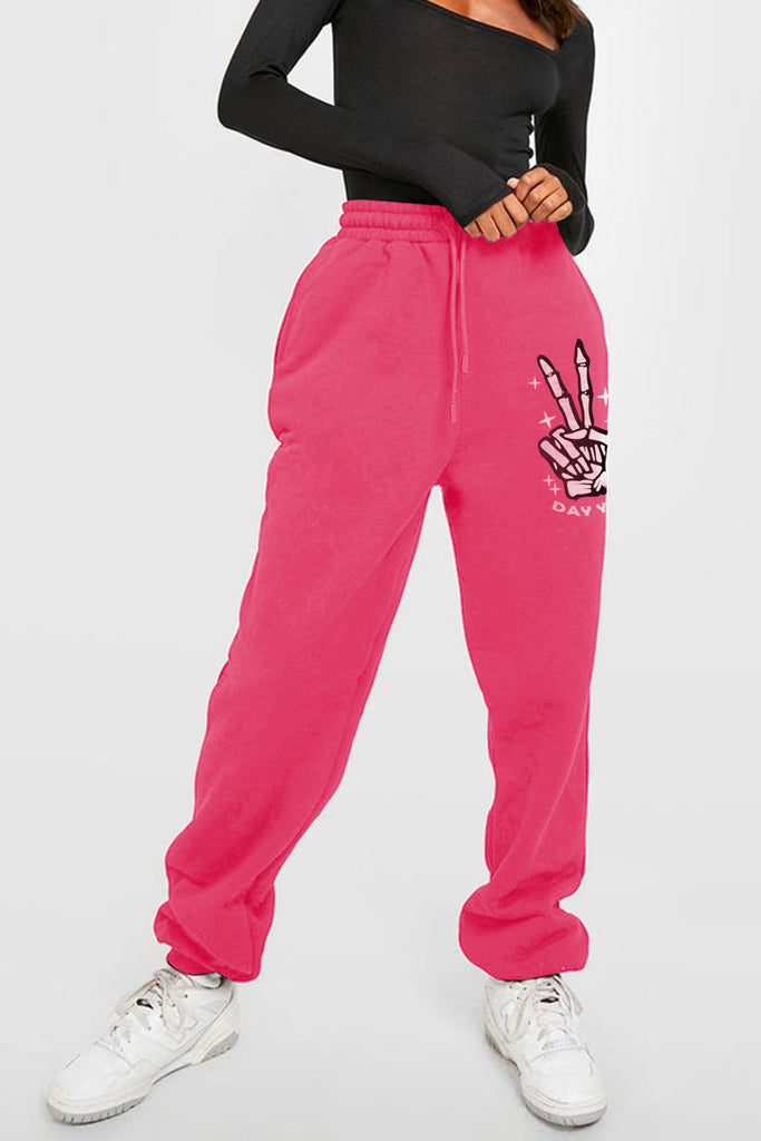 Simply Love Full Size Drawstring DAY YOU DESERVE Graphic Long Sweatpants