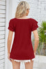 Square Neck Flutter Sleeve T-Shirt