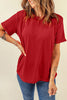 Round Neck Cuffed Short Sleeve Tee - BELLATRENDZ