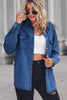 Collared Neck Dropped Shoulder Denim Top