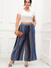 Plus Size Printed Wide Leg Pants with Pockets