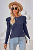 Round Neck Puff Sleeve Blouse