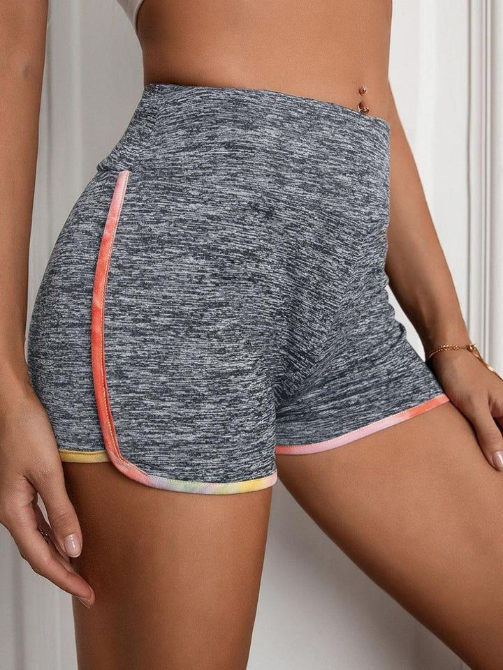 Heathered Wide Waistband Shorts - BELLATRENDZ