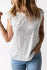 Sequin Round Neck Capped Sleeve Tank - BELLATRENDZ