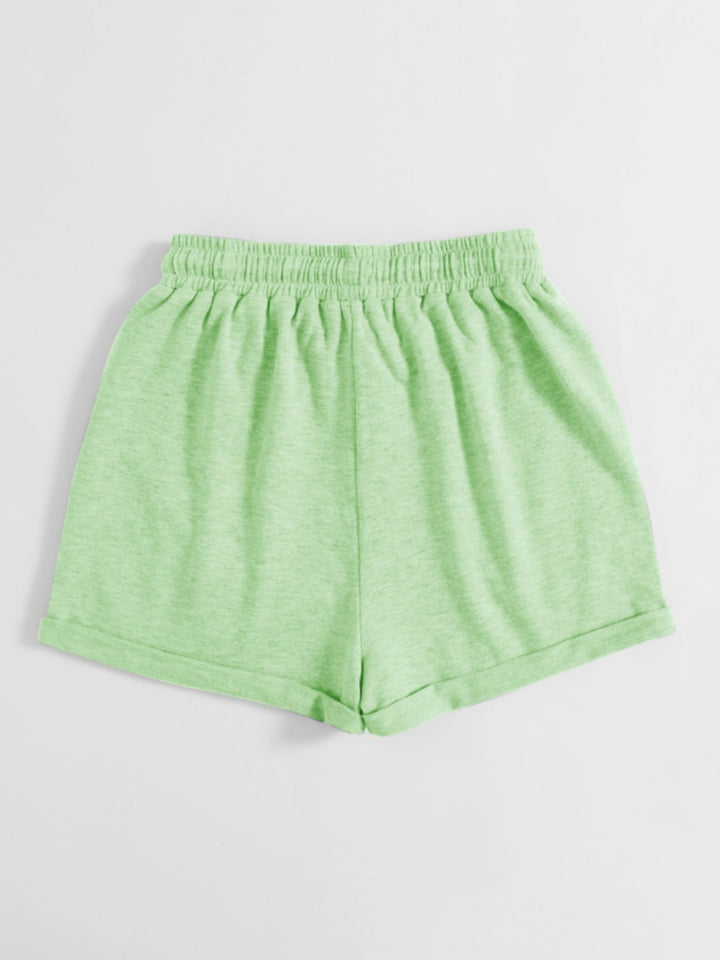 Drawstring Pocketed Elastic Waist Shorts