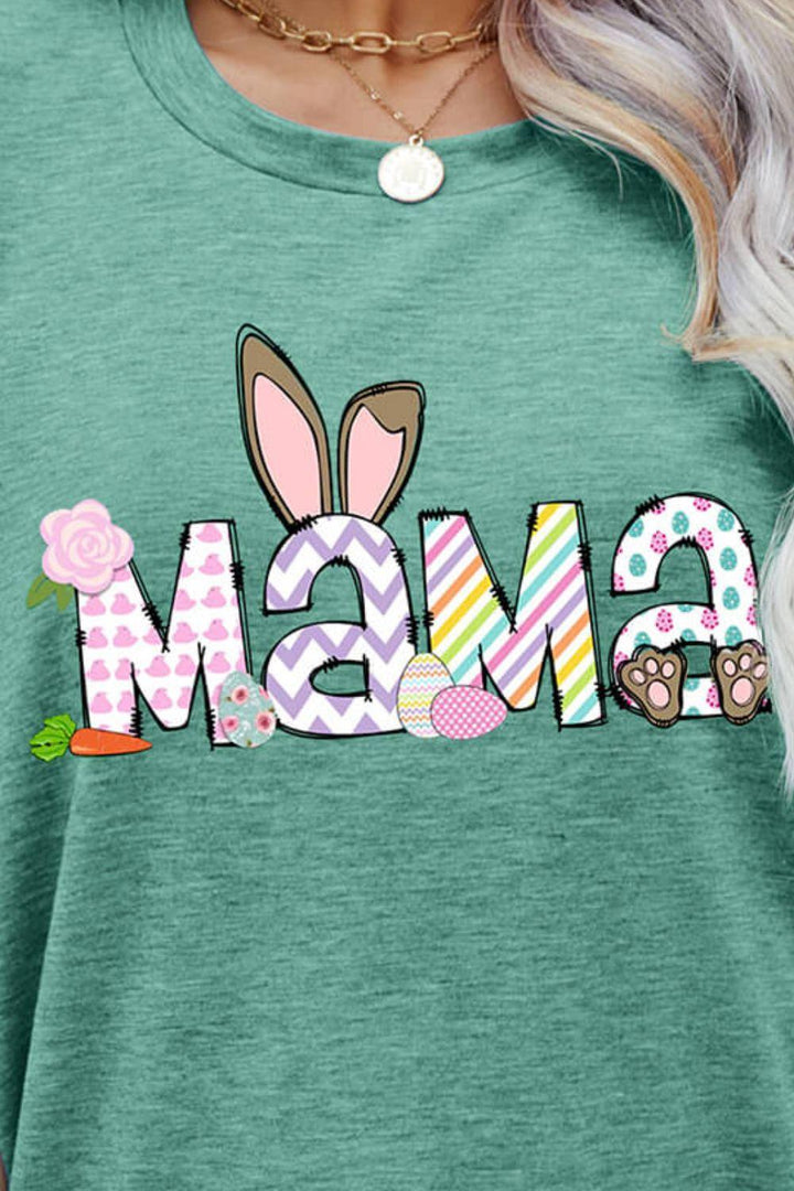 Easter MAMA Graphic Round Neck T-Shirt - BELLATRENDZ