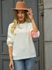 Contrast Round Neck Dropped Shoulder Sweater