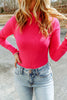 High Neck Long Sleeve Ribbed Top