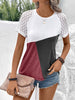 Color Block Raglan Sleeve Round Neck Tee - BELLATRENDZ