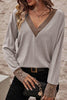 V-Neck Dropped Shoulder Blouse