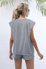 Round Neck Cap Sleeve Tee - BELLATRENDZ