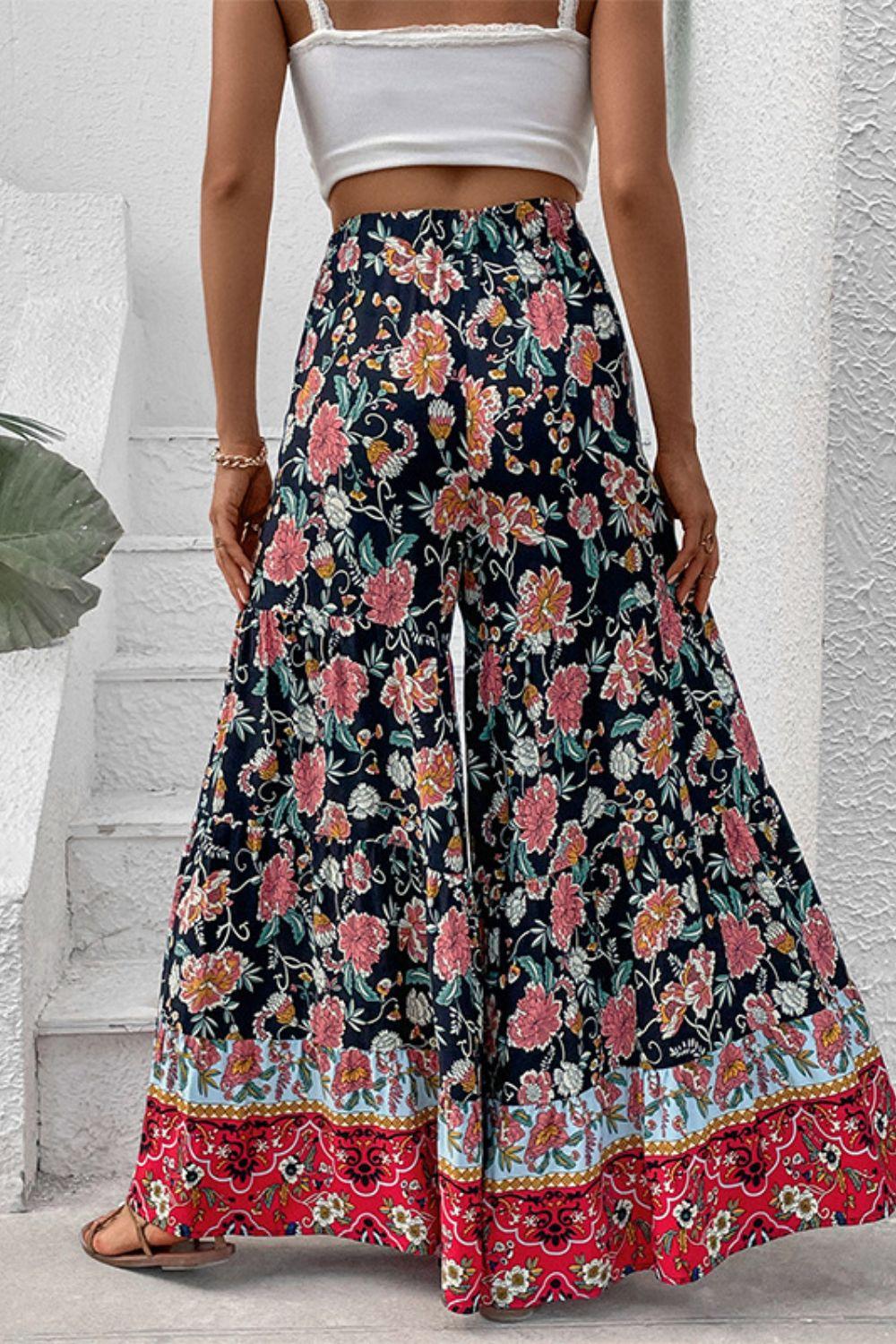 Floral High Waist Palazzo Pants - BELLATRENDZ