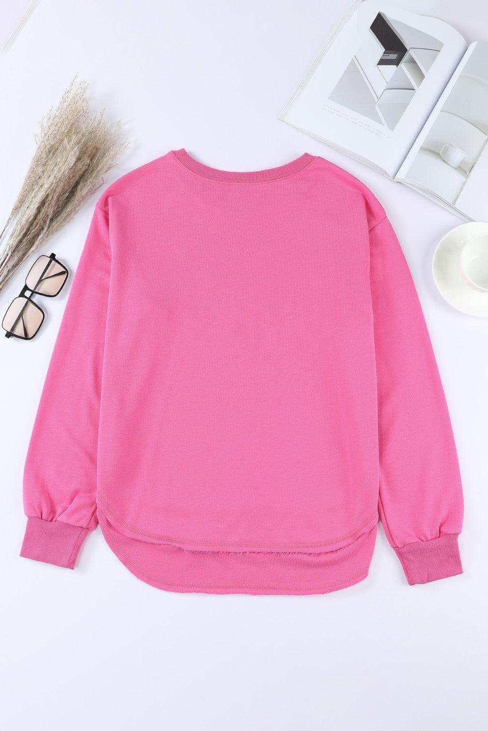 Side Slit Drop Shoulder Sweatshirt - BELLATRENDZ