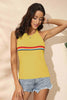 Rainbow Stripe Halter Neck Knit Tank - BELLATRENDZ