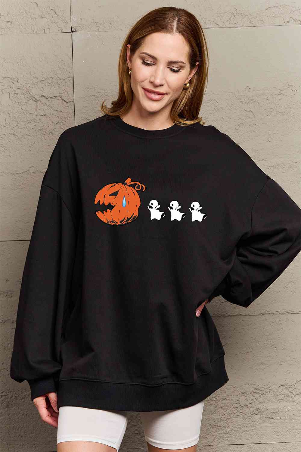 Simply Love Full Size Graphic Dropped Shoulder Sweatshirt