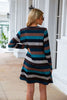 Striped Round Neck Long Sleeve Dress