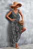 Printed V-Neck Tie Waist Maxi Dress - BELLATRENDZ