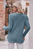 Round Neck Puff Sleeve Ribbed Top