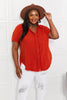 Zenana Full Size Summer Breeze Gauze Short Sleeve Shirt in Copper - BELLATRENDZ