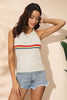 Rainbow Stripe Halter Neck Knit Tank - BELLATRENDZ