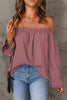 Off-Shoulder Flounce Sleeve Blouse