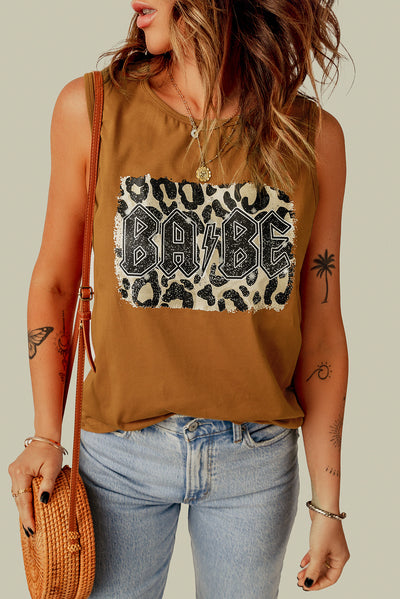 Leopard BABE Graphic Tank