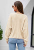 V-Neck Drop Shoulder Long Sleeve Knit Top