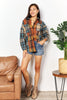 Double Take Plaid Curved Hem Shirt Jacket with Breast Pockets