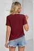 Ruched Hem Detail Crewneck T-Shirt