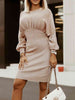 Round Neck Lantern Sleeve Dress