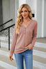 Cable-Knit Long Sleeve V-Neck T-Shirt