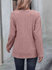 Ribbed Buttoned Round Neck Long Sleeve T-Shirt