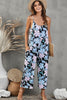 Botanical Print Spaghetti Strap Cropped Jumpsuit - BELLATRENDZ