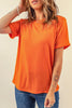 Round Neck Cuffed Short Sleeve Tee - BELLATRENDZ