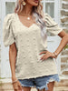 Swiss Dot Short Puff Sleeve Top - BELLATRENDZ