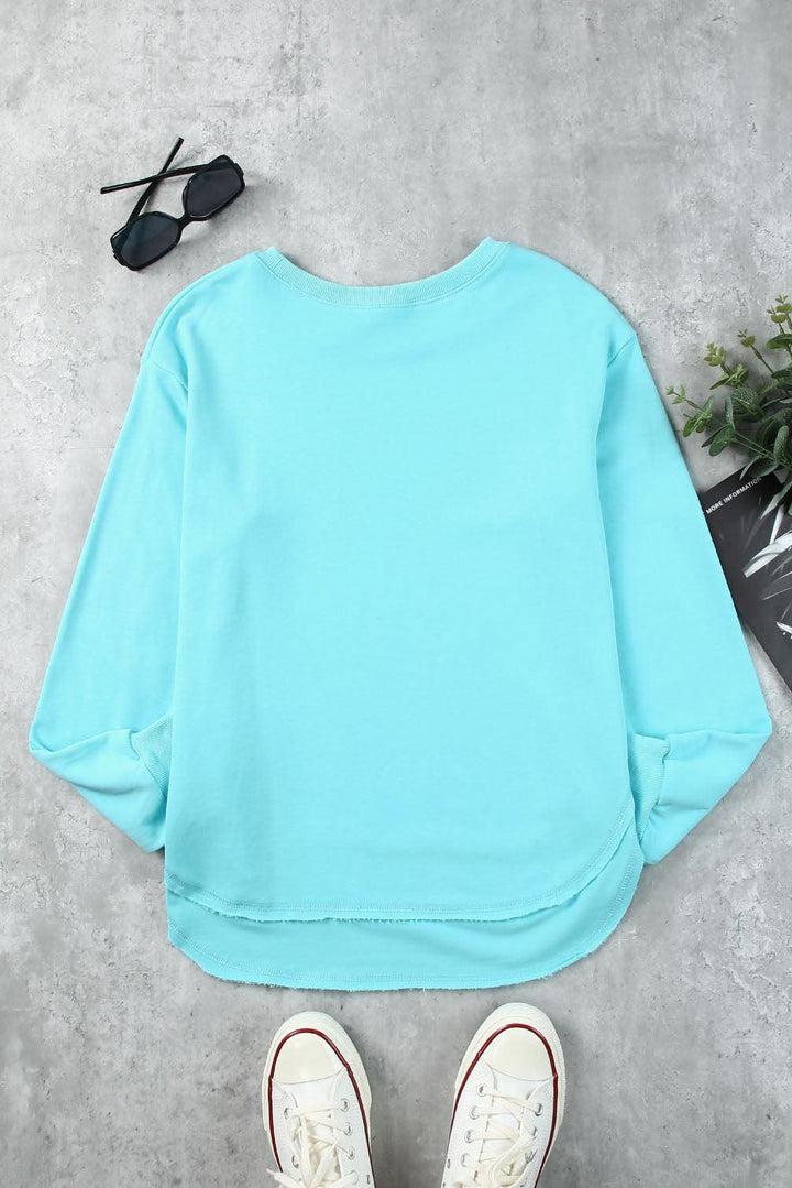 Side Slit Drop Shoulder Sweatshirt - BELLATRENDZ