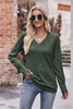 V-Neck Long Sleeve Ribbed Top