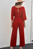 Belted Three-Quarter Sleeve Jumpsuit - BELLATRENDZ