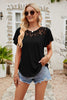 Spliced Lace Flutter Sleeve Top