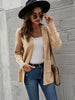 Pocketed Decorative Button Dropped Shoulder Cardigan