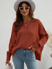 Exposed Seam Dropped Shoulder Slit Sweater - BELLATRENDZ