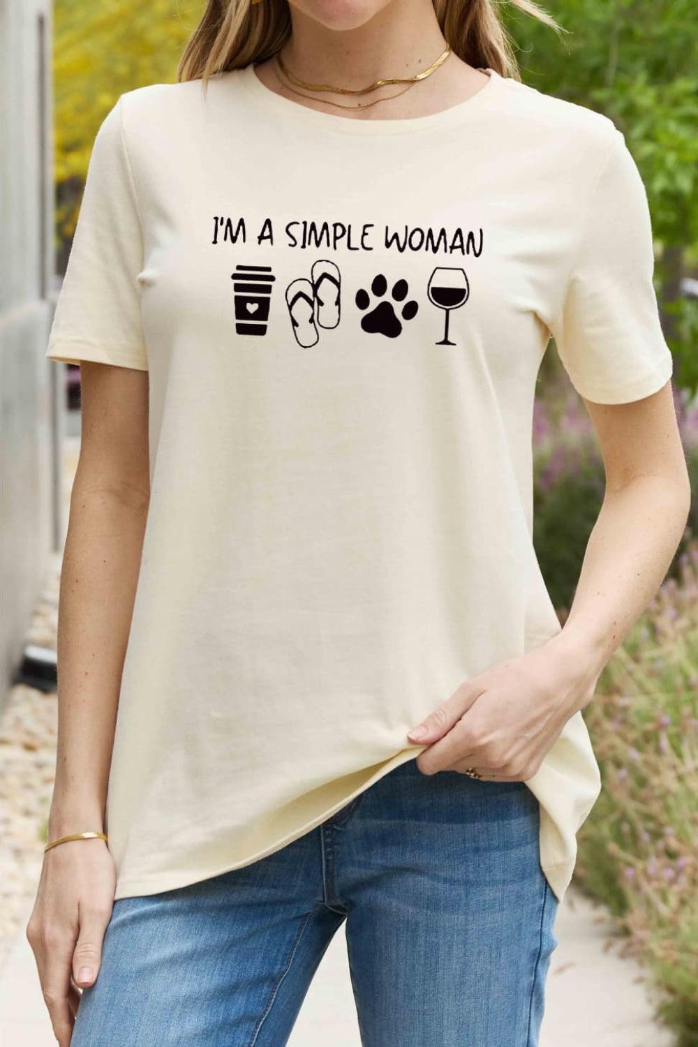 Simply Love Full Size I'M A SIMPLE WOMAN Graphic Cotton Tee - BELLATRENDZ
