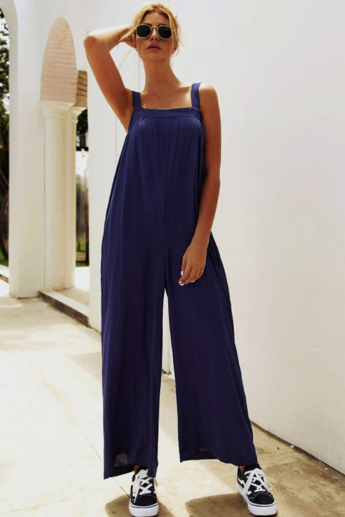 Wide Strap Wide Leg Jumpsuit - BELLATRENDZ