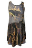 Abstract Print Round Neck Sleeveless Dress with Pockets - BELLATRENDZ