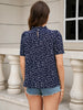 Printed Short Sleeve Round Neck Top