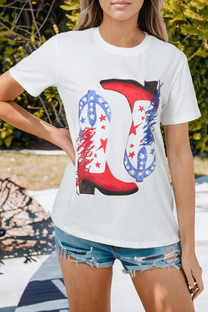 Star Cowboy Boots Graphic Tee - BELLATRENDZ