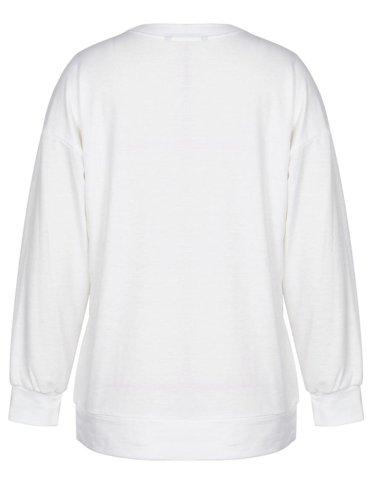 Graphic Dropped Shoulder Round Neck Sweatshirt - BELLATRENDZ