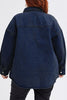 Plus Size Snap Down Pocketed Denim Jacket